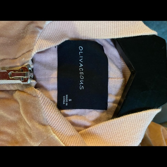 Olivaceous Velvet Velour Full Zip Ruched Jacket S - Picture 9 of 9